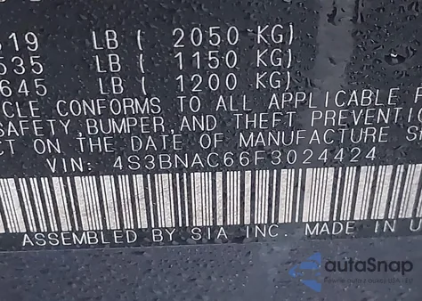 2015 Subaru Legacy 2.5I Premium z USA, uszkodzony, nr VIN 4S3BNAC66F3024424